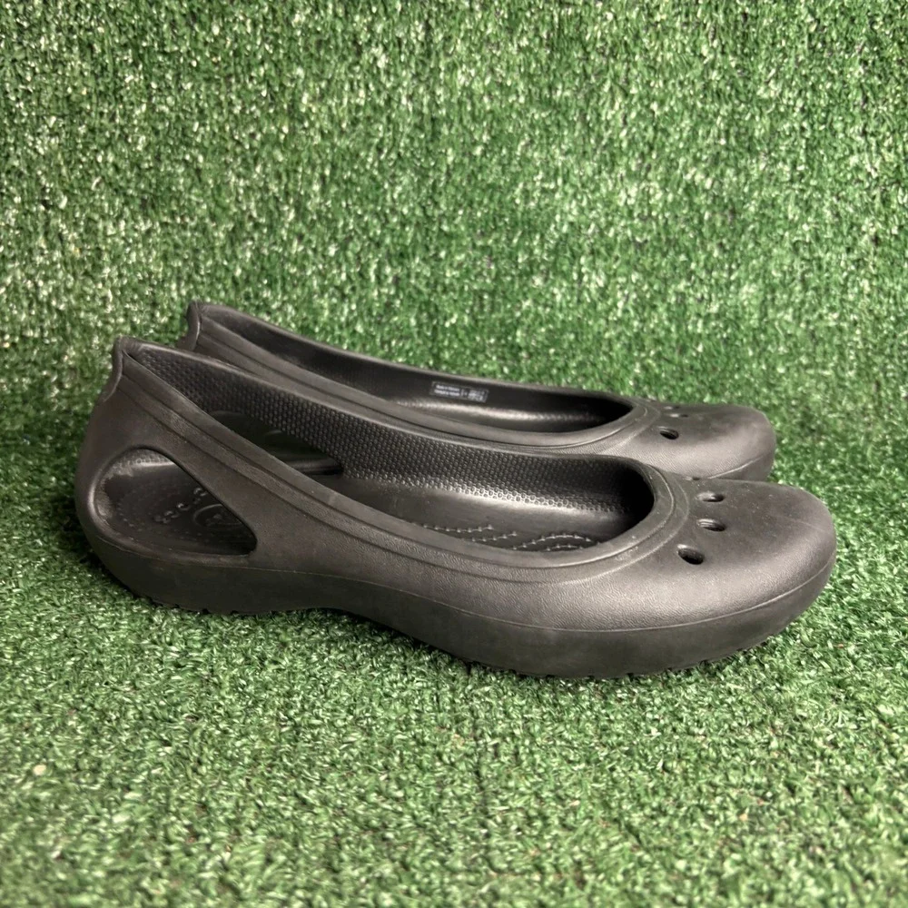 Crocs Kadee Slip On Lightweight Breathable‎ Comfort Ballet Flats Black Womens 7